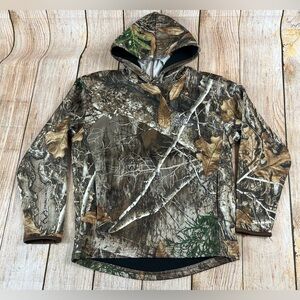 Realtree Edge Camo Hoodie Built In Neck Gaiter Face Cover Youth Size Medium 8